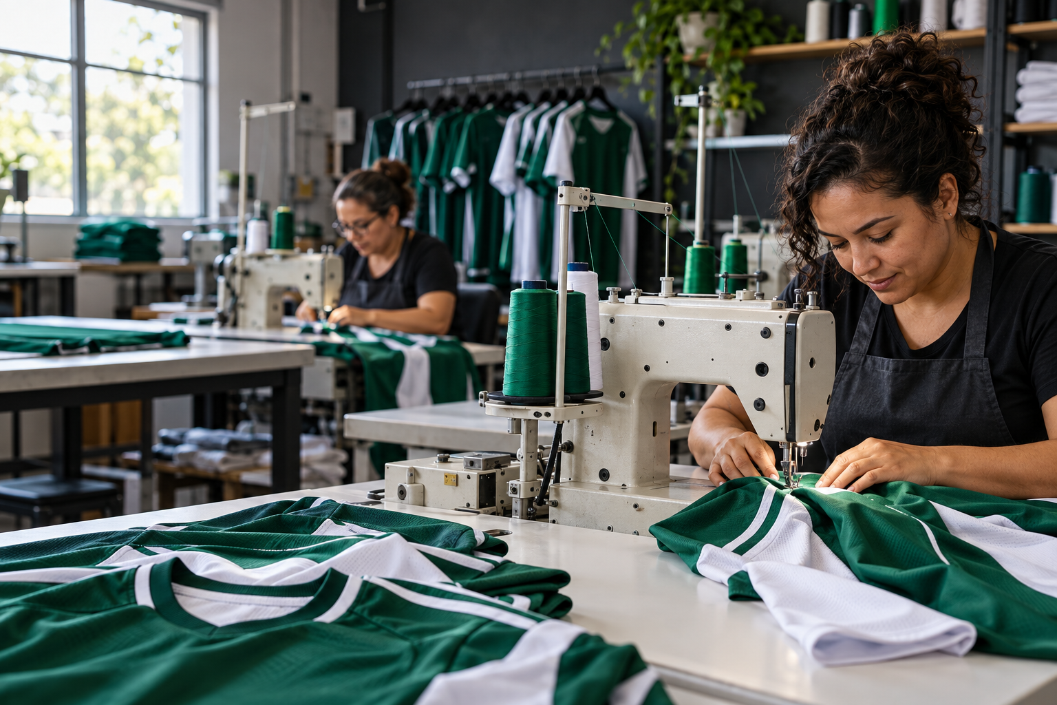 Fotografia ilustrativa de produção de uniformes